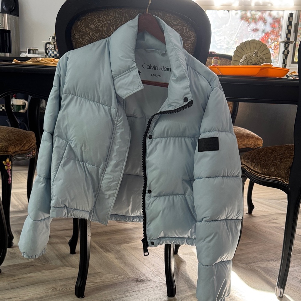 Calvin Klein Women's Sky Blue Puffer Coat